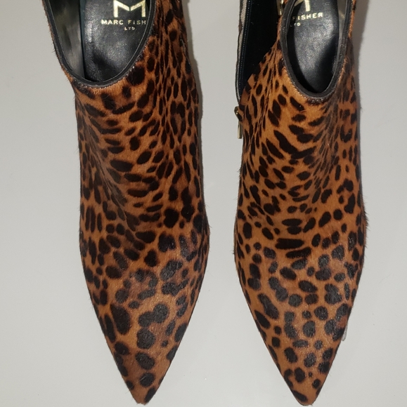 Marc Fisher Leopard Heeled Booties - Picture 5 of 6